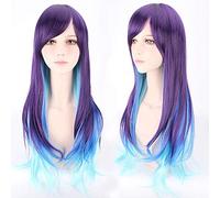 Pas cher anime poney coloré cosplay perruques faux cheveux synthétiques résistant à la chaleur violet bleu Halloween noël perruques + perruques casquette taille unique PL-458
