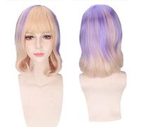 Pas cher anime poney coloré cosplay perruques faux cheveux synthétiques résistant à la chaleur violet bleu Halloween noël perruques + perruques casquette taille unique PL-195