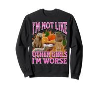 Pas comme Les Autres Filles Funny Capybara Meme Bootleg Y2K Graphic Sweatshirt