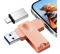 【Pas d'APP】 Cle USB 128 Go, Nanopell Cle USB pour lphone Utilisée pour Etendre la Mémoire Supplémentaire du Téléphone. Clé Photo Omni pour i0S/Android/PC. avec Adaptateur de Type C Séparé.