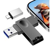 【Pas d'APP】 Nanopell Clé USB 256 Go Libérez l'espace de Stockage de Votre Smartphone. Clé USB lphone pour i0S/Android/PC. avec Adaptateur de Type C Séparé.Plug and Play.