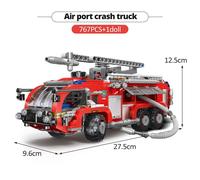 Pas De Boîte Originale - Camion De Lutte Contre L'incendie De La Police De Ville, Blocs De Construction Moc, Véhicule De Voiture, Figurines De Pompier, Briques, Jouets Éducatifs Pour Enfants
