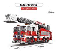 Pas De Boîte Originale - Jeu De Construction De Véhicule De Série Camion De Pompiers De Police De Ville, Briques Figurines De Pompier, Jouets Éducatifs Pour Enfants, Cadeau
