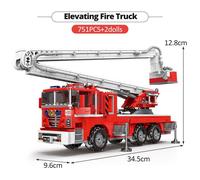 Pas De Boîte Originale - Jeu De Construction De Véhicule De Série Camion De Pompiers De Police De Ville, Briques Figurines De Pompier, Jouets Éducatifs Pour Enfants, Cadeau