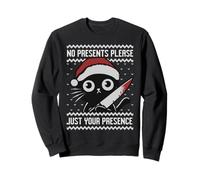 Pas de cadeaux s'il vous plaît, juste votre présence, chat noir avec un couteau Sweatshirt