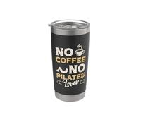 Pas de café, pas de Pilates, méditation, amateur de café, amateur de Pilates Gobelet isotherme en acier inoxydable double paroi