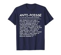 Pas de Chance Humour Fini malchance Anti poisse T-Shirt, Homme, Bleu Marine, L