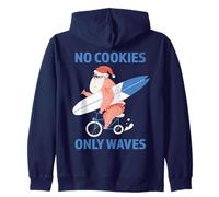 Pas de Cookies, Juste des Vagues Qui surfent sur Le Père Noël en Juillet Sweat à Capuche