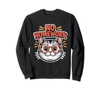 Pas de devoirs Chat drôle à l'école Sweatshirt