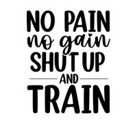 pas de douleur pas de gain, tais-toi et entraîne-toi avec Stickers muraux 65.6x80.6cm Culture du tatouage Noir