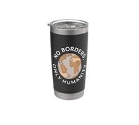 Pas de frontières, seulement l'humanité, la paix et l'immigration Gobelet isotherme en acier inoxydable double paroi