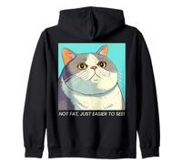 Pas de Graisse, Juste Plus Facile de Voir Un Graphique Amusant de Gros Chat Sweat à Capuche