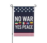 Pas de guerre, oui à la paix. Drapeaux de Colombie, d'Iran, du Venezuela, du Mexique et de Cuba pour l'extérieur. Drapeaux de jardin double face.