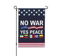 Pas de guerre, oui à la paix. Drapeaux de Colombie, d'Iran, du Venezuela, du Mexique et de Cuba pour l'extérieur. Drapeaux de jardin double face.