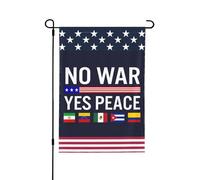Pas de guerre, oui à la paix. Drapeaux de Colombie, d'Iran, du Venezuela, du Mexique et de Cuba pour l'extérieur. Drapeaux de jardin double face.