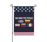 Pas de guerre, oui à la paix. Drapeaux de Colombie, d'Iran, du Venezuela, du Mexique et de Cuba pour l'extérieur. Drapeaux de jardin double face.