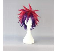 Pas de jeu pas de vie Sora Cosplay perruques 35 cm court droit moelleux résistant à la chaleur cheveux synthétiques rouge violet mixte Anime Costume fête