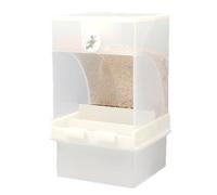 Pas de mangeur de cage à oiseaux en désordre | Acrylique de récipient alimentaire avec perchoir | Accessoires en cage durable pour le poteau de poteau, l'écureuil, le pinson, les tourtereaux, les perr