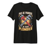 Pas De Panique Je suis Plombier Outils T-Shirt Haut de Gamme