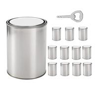 Pas de peinture laquée, couleur vide - Seau à peinture non peint, rangement de peinture avec couvercle, artisanat, projets, peinture avec couvercle, métal vide - Boîte polyvalente de 0,5 l pour