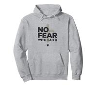 Pas de Peur avec la Foi, la Vie est effrayante sans Jésus Christian Sweat à Capuche, Unisexe pour Adultes, Gris Chiné, L