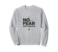 Pas de Peur avec la Foi, la Vie est effrayante sans Jésus Christian Sweatshirt, Unisexe pour Adultes, Gris Chiné, L