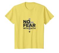 Pas de Peur avec la Foi, la Vie est effrayante sans Jésus Christian T-Shirt, Enfant, Citron, 2 Ans