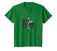 Pas de Peur avec la Foi, la Vie est effrayante sans Jésus Christian T-Shirt, Enfant, Vert Kelly, 6 Ans