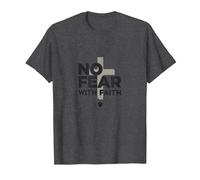 Pas de Peur avec la Foi, la Vie est effrayante sans Jésus Christian T-Shirt, Homme, Chiné Foncé, 5XL