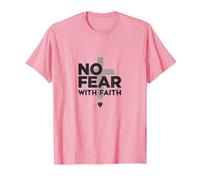 Pas de Peur avec la Foi, la Vie est effrayante sans Jésus Christian T-Shirt, Homme, Rose, 3XL