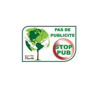 pas de pub stop pub new logo 535 arbre sticker autocollant - Taille : 12 cm
