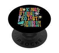Pas de Roi en Amérique Protéger la démocratie Protestation PopSockets PopGrip Adhésif