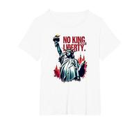 Pas de Roi, Juste la liberté T-Shirt, Femme Grandes Tailles, Blanc, 1X