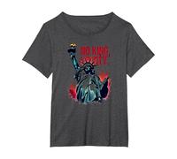 Pas de Roi, Juste la liberté T-Shirt, Femme Grandes Tailles, Chiné Foncé, 5X