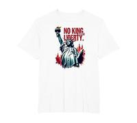 Pas de Roi, Juste la liberté T-Shirt, Homme Grandes Tailles, Blanc, 5X Tall
