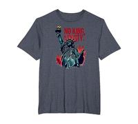 Pas de Roi, Juste la liberté T-Shirt, Homme Grandes Tailles, Bleu Chiné, 5X Tall