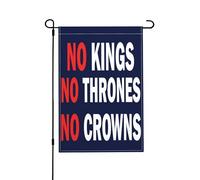 Pas De Rois, De Trônes Ni De Couronnes ! Résistons Au Fascisme ! Manifestation Pour La Démocratie Bannière Avec Œillets Drapeau De Jardin Double Face Drapeau De Cour Pour Dortoirs 30X45cm