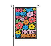 Pas De Rois En Amérique Fleur Subtile Fdt Anti-47 Pro-Démocratie Bannière Avec Œillets Drapeau De Jardin Double Face Drapeaux De Jardin Pour Toutes Les Saisons Vacances Clubs 30X45cm