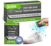 Pas de sueur élimine les odeurs de pieds et de chaussures - Dure jusqu'à 60 jours avec une seule utilisation - Soin adapté au pied d'athlète - Neutralise les odeurs puantes - 1 boîte x 10 sachets