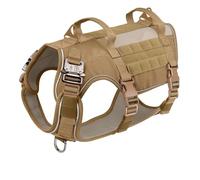 Pas De Traction De Chiens Réfléchissants Camping Camping Nylon Harness Vest avec Boucle en Métal pour Greyhound Shepherd Bulldog Labrador,Kaki,M