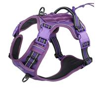 Pas De Traction Military Tactical Working Dog Harness Outdoor Réflexion Réfléchissable Ajustement Ajustement du Gilet De Chien pour Le Berger Allemand Labrador,Violet,L