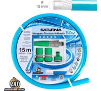 Pas de tube tricoté bleu torsion Ø 15 mm. Rouleau de 15 mètres. Avec accessoires, tuyau anti-torsion, tuyau sans coude,