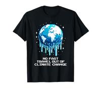 Pas de voyage rapide | Message pixel d'urgence climatique T-Shirt