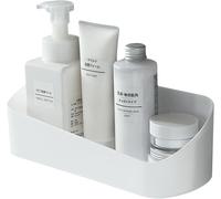 Pas Détagère De Douche De Forage, Caddy En Plastique De Douche, Support De Rangement Auto-Adhésif De Chambre À Coucher De Cuisine De Salle De Bains Avec Le Plateau De Vidange (Blanc)