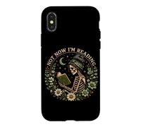 Pas en ce Moment, Je lis Bookish Skeleton Horror Reader Coque pour iPhone X/XS