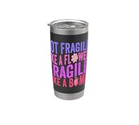 Pas fragile comme une fleur, fragile comme une bombe Femmes féministes Gobelet isotherme en acier inoxydable double paroi