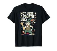 Pas Juste Un 4 Juillet : Un Joli Lapin, Un feu d'artifice Patriotique et drôle T-Shirt
