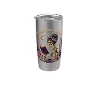 Pas maintenant je lis Gothic Skeleton Book Lover Gobelet isotherme en acier inoxydable double paroi