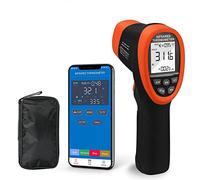 【Pas pour l'homme】Thermomètre Infrarouge,-50~800 ℃,D:S=16:1 Pistolet Numérique sans Contact,Lecture et Téléchargement de Données de APP Conservation/Retour de Données Emissivité Réglable Max/Min/Avg