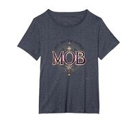 Pas Seulement la mère Mob Elegant Vintage Family Pride T-Shirt, Femme Grandes Tailles, Bleu Chiné, 5X